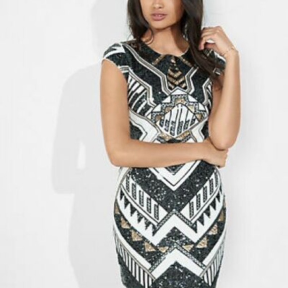 Express Deco Sequin Embellished Sheath Dress - Picture 1 of 3